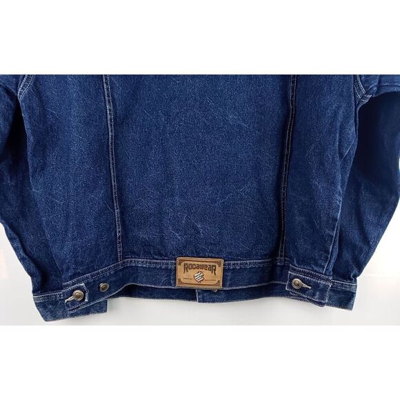 Rocawear Denim  Dungaree Jacket Men's Sz XL Y2K Vintage Great Preowned Condition - Picture 13 of 16